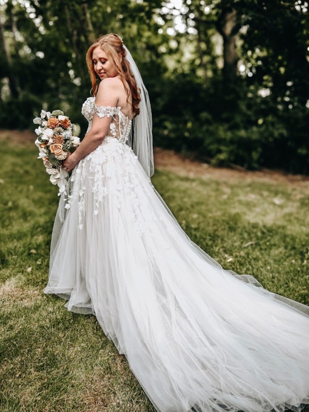 Blue by Enzoani Palmer Bridal Gown 14 Floral Tulle Wedding Dress